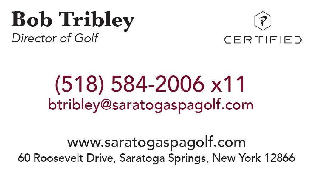 Image of Saratoga Spa Golf business card design.