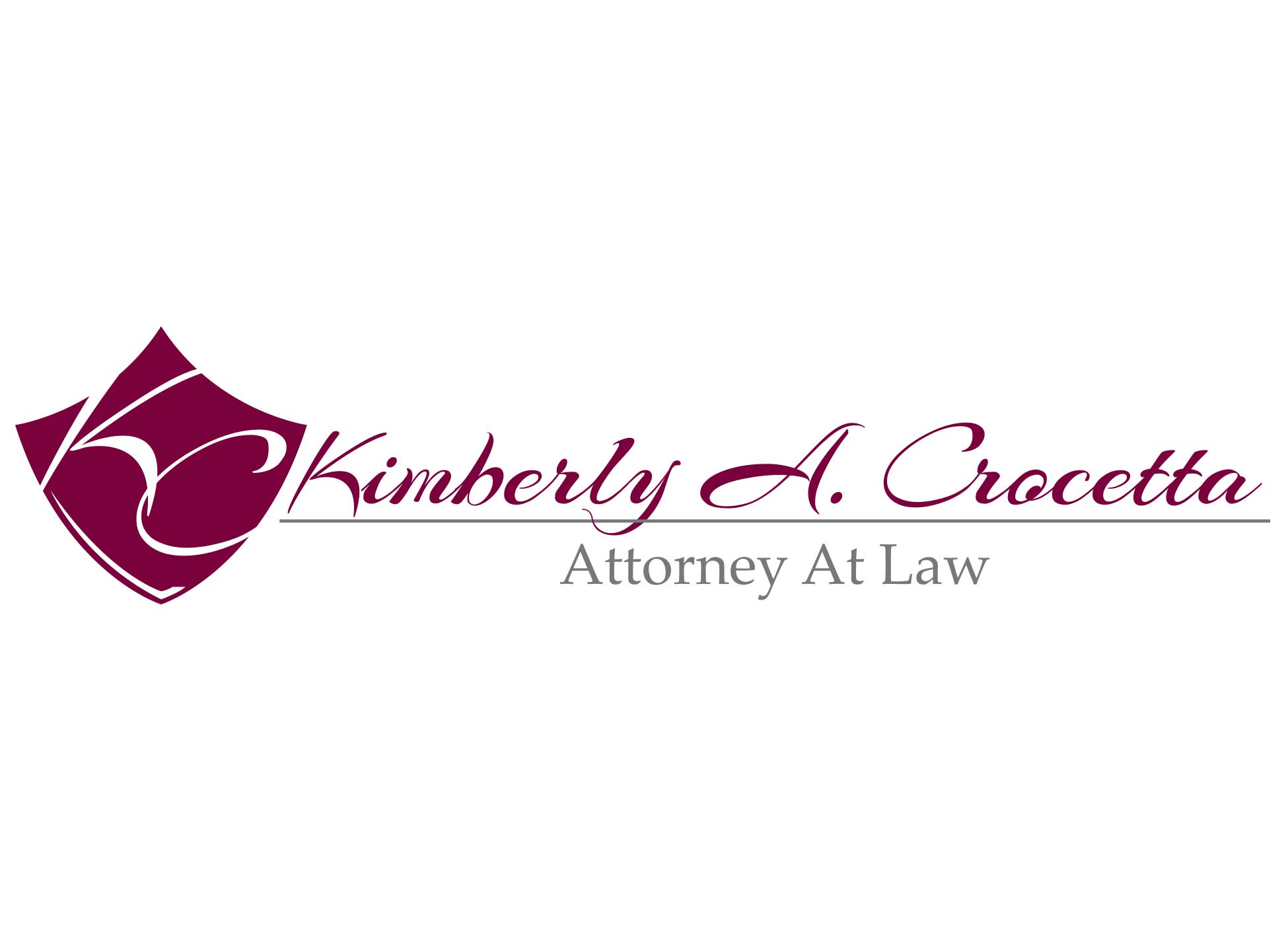 Image of business card front created for Kimberly A. Crocetta Attorney at Law in Saratoga Springs, New York.