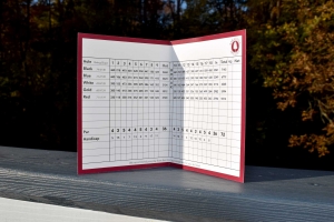 Image of Saratoga Spa Golf score card design.