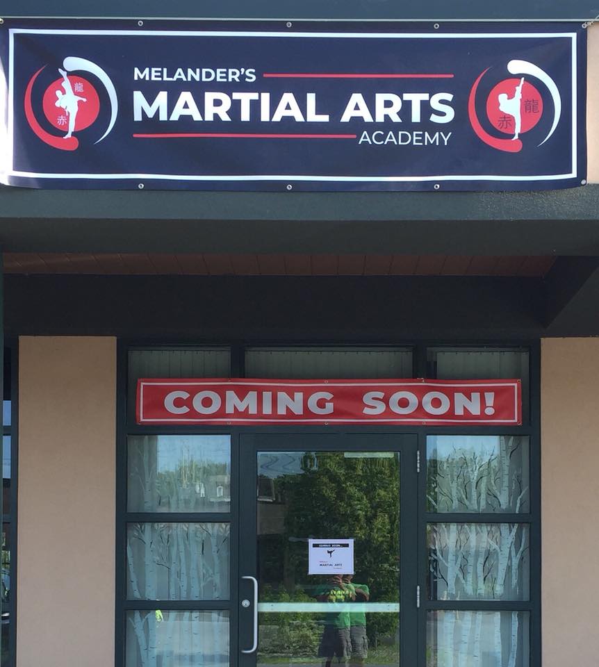 Photo of signage created for Melanders Martial Arts Academy in Glens Falls, New York.