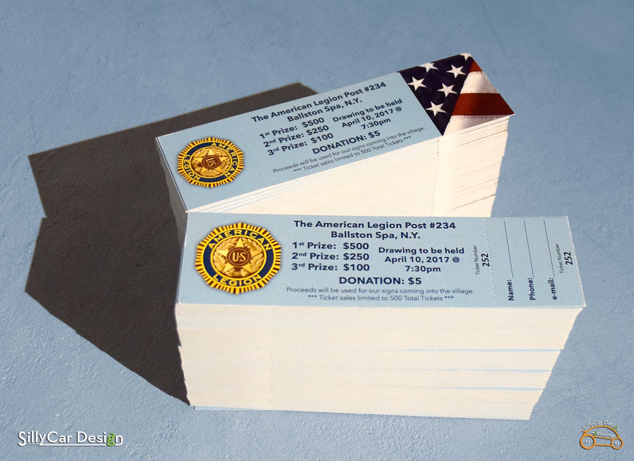 Photo of American Legion Post #234 raffle tickets.