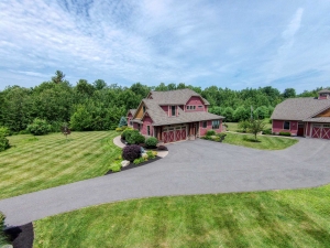 Low altitude aerial photo of home near Saratoga Lake.