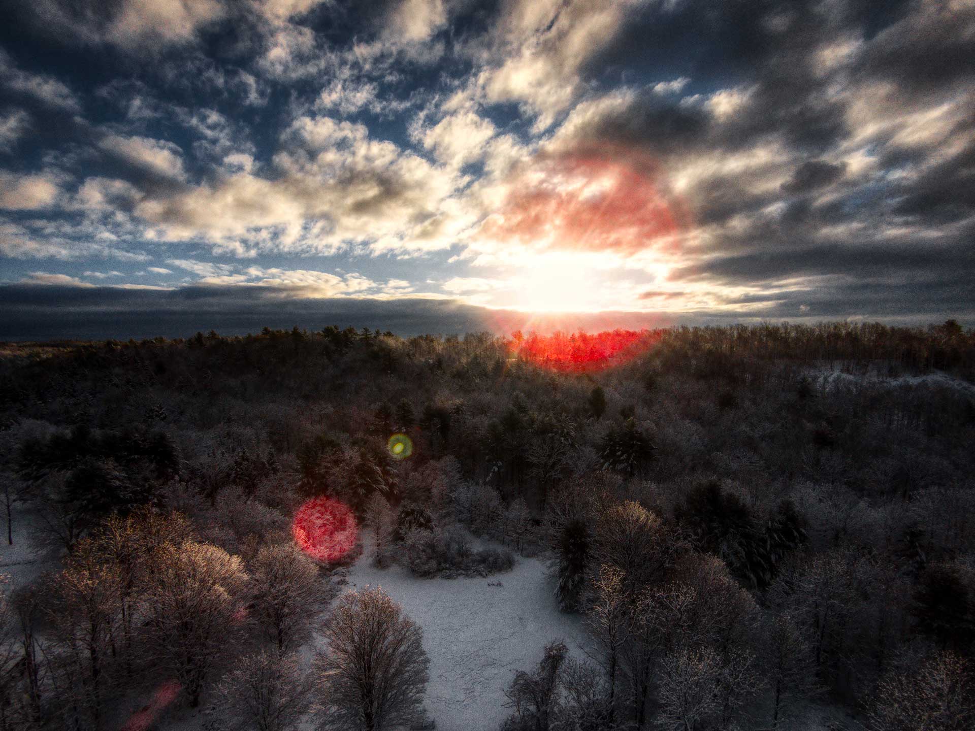 SaratogaAerialPhotoAndVideo_16_RCF Aerial photo of early morning sky in Rock City Falls, New York.